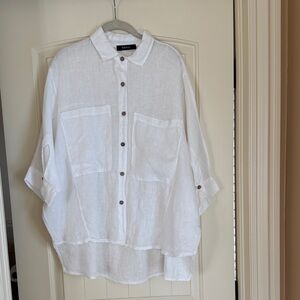 Linen very oversized white top.